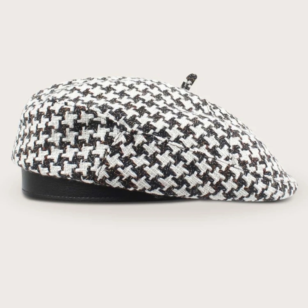 Houndstooth Beret